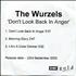 The Wurzels Don't Look Back In Anger CD-R acetate UK WZSCRDO287535