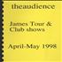 Theaudience James Tour & Club Shows - Tour Itinerary Itinerary UK TUDBKJA403844