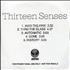 Thirteen Senses Album Sampler CD-R acetate UK 13SCRAL296103