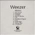 Weezer The Green Album CD-R acetate US WEECRTH187093