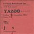 Yazoo City Hall, Newcastle concert ticket UK YAZTICI311228