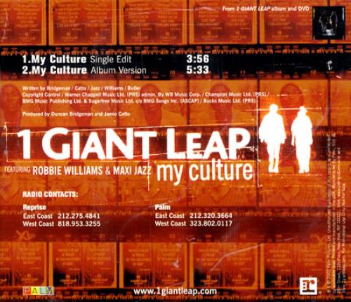 1 Giant Leap My Culture CD single (CD5 / 5") US OGPC5MY463836