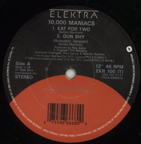 10,000 Maniacs Eat For Two + Print 12" vinyl single (12 inch record / Maxi-single) UK 10012EA19816