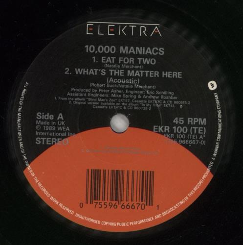 10,000 Maniacs Eat For Two 10" vinyl single (10 inch record) UK 10010EA44237