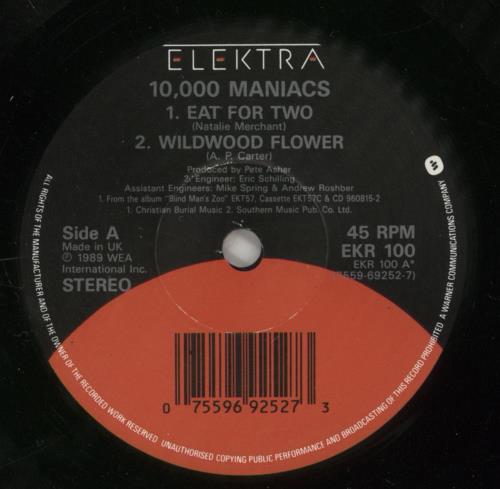 10,000 Maniacs Eat For Two 7" vinyl single (7 inch record / 45) UK 10007EA54316