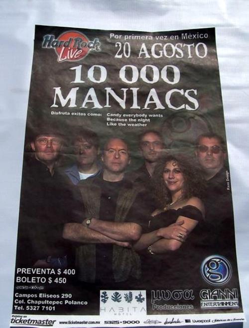 10,000 Maniacs Mexico City Concert 2005 poster Mexican 100POME353009