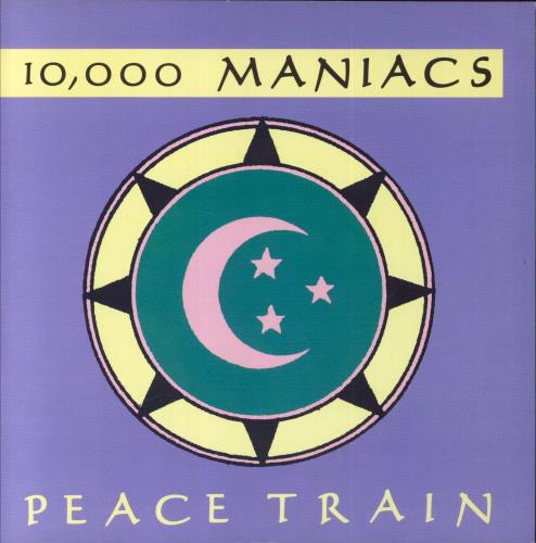 10,000 Maniacs Peace Train - Promo stickered 7" vinyl single (7 inch record / 45) UK 10007PE54312