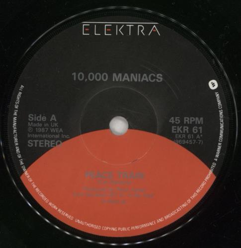 10,000 Maniacs Peace Train 7" vinyl single (7 inch record / 45) UK 10007PE874249