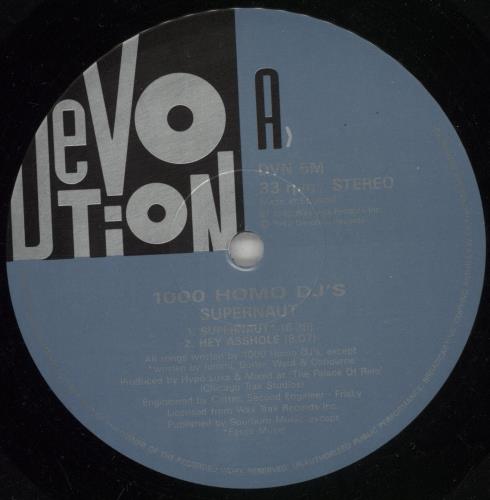 1000 Homo Djs Supernaut 12" vinyl single (12 inch record / Maxi-single) UK 10412SU870529