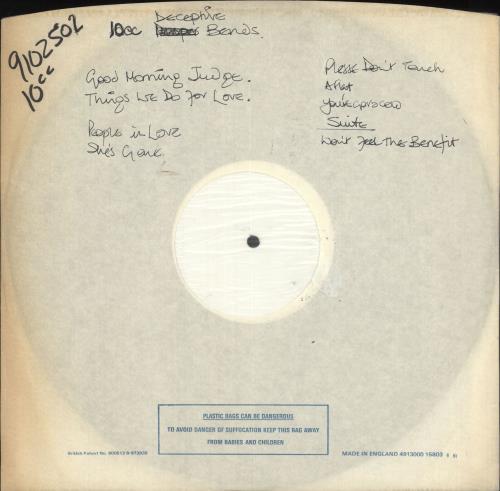 10cc Deceptive Bends - Test Pressing vinyl LP album (LP record) UK 10CLPDE734061