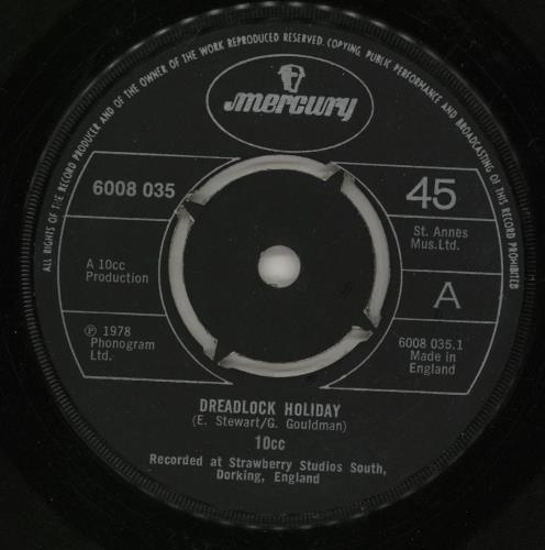 10cc Dreadlock Holiday - 4Pr - P/s 7" vinyl single (7 inch record / 45) UK 10C07DR760717