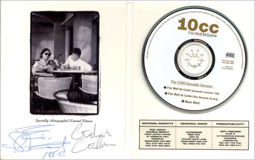 10cc I'm Not In Love - 1995 Acoustic CD single (CD5 / 5") UK 10CC5IM43912