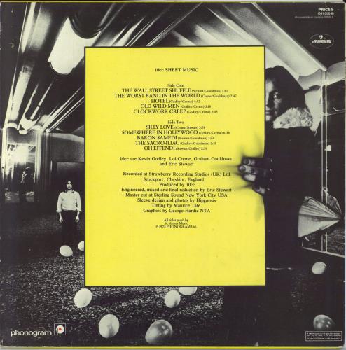 10cc Sheet Music vinyl LP album (LP record) UK 10CLPSH796552