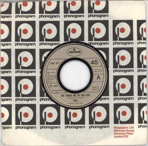 10cc The Things We Do For Love - wide-centred 7" vinyl single (7 inch record / 45) UK 10C07TH710122