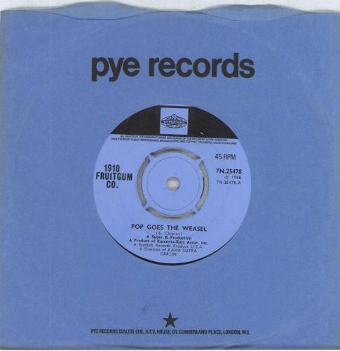 1910 Fruitgum Company Pop Goes The Weasel 7" vinyl single (7 inch record / 45) UK 11B07PO819084