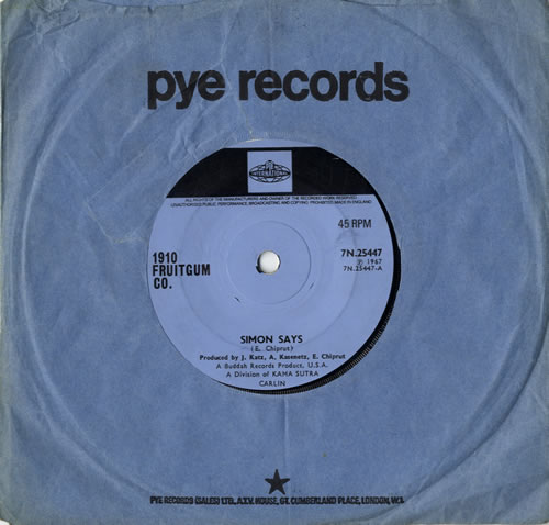 1910 Fruitgum Company Simon Says - Solid 7" vinyl single (7 inch record / 45) UK 11B07SI558508