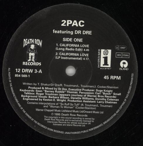 2Pac California Love - price sticker 12" vinyl single (12 inch record / Maxi-single) UK 2PC12CA869165