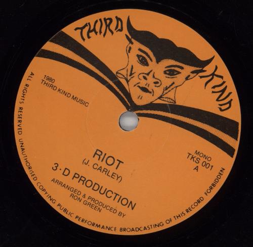 3-D Production Riot - 1st 7" vinyl single (7 inch record / 45) UK 5-D07RI769219