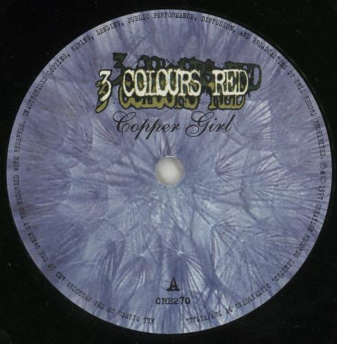 3 Colours Red Copper Girl - Numbered Sleeve 7" vinyl single (7 inch record / 45) UK 3CR07CO324787