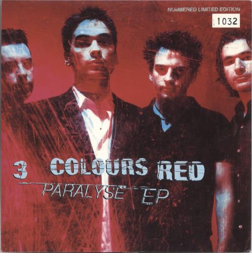 3 Colours Red Paralyse Ep 7" vinyl single (7 inch record / 45) UK 3CR07PA124731