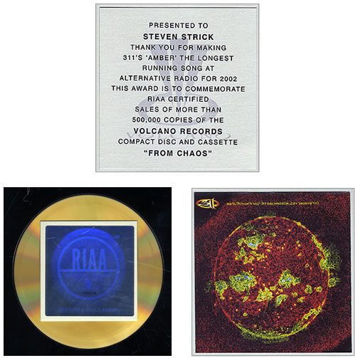311 From Chaos award disc US 311AWFR358976