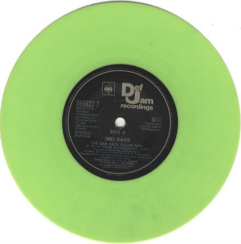 3rd Bass The Gas Face - Green Vinyl 7" vinyl single (7 inch record / 45) UK 3RD07TH114582
