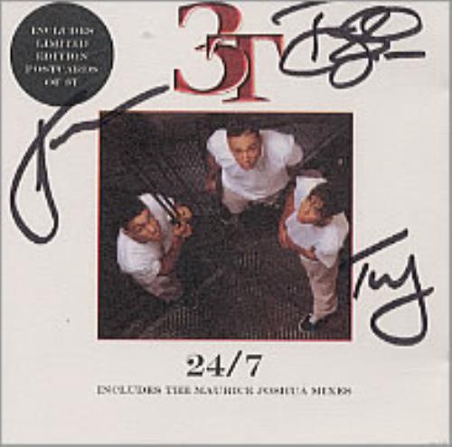 3T 24/7 - autographed CD single (CD5 / 5") Austrian 3-TC5AU218786