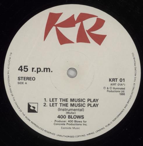 400 Blows Let The Music Play 12" vinyl single (12 inch record / Maxi-single) UK 40012LE877405
