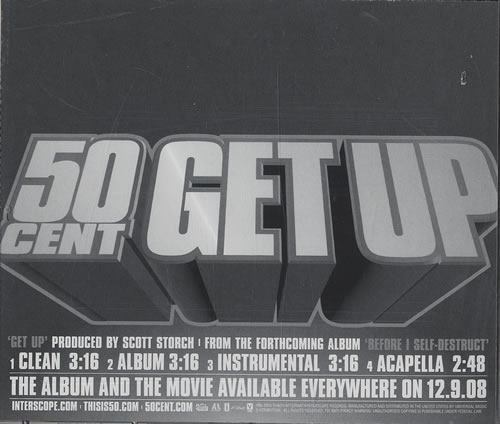 50 Cent Get Up CD single (CD5 / 5") US 50CC5GE470978