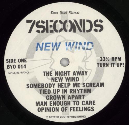 7 Seconds New Wind vinyl LP album (LP record) UK 7ASLPNE864225