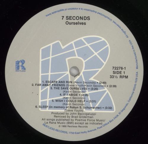 7 Seconds Ourselves vinyl LP album (LP record) US 7ASLPOU864232