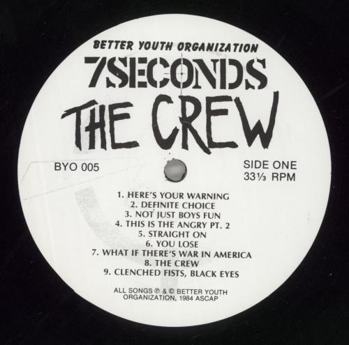 7 Seconds The Crew vinyl LP album (LP record) US 7ASLPTH866336