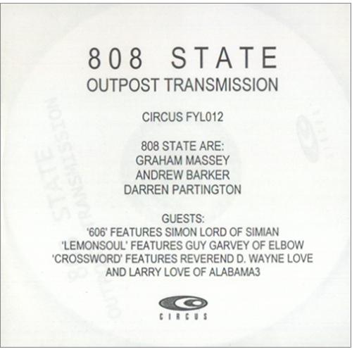 808 State Outpost Transmisson CD-R acetate UK 808CROU236182
