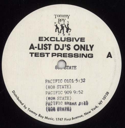 808 State Pacific - DJ Test Pressing 12" vinyl single (12 inch record / Maxi-single) US 80812PA26013