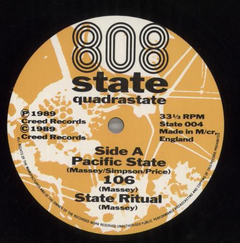 808 State Quadrastate EP 12" vinyl single (12 inch record / Maxi-single) UK 80812QU23433