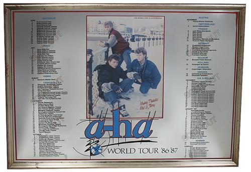 A-Ha 1986/87 World Tour Commemorative Mirror memorabilia UK AHAMMWO436559