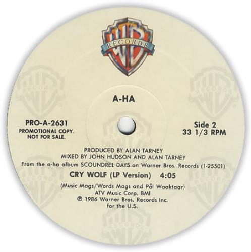 A-Ha Cry Wolf 12" vinyl single (12 inch record / Maxi-single) US AHA12CR08231