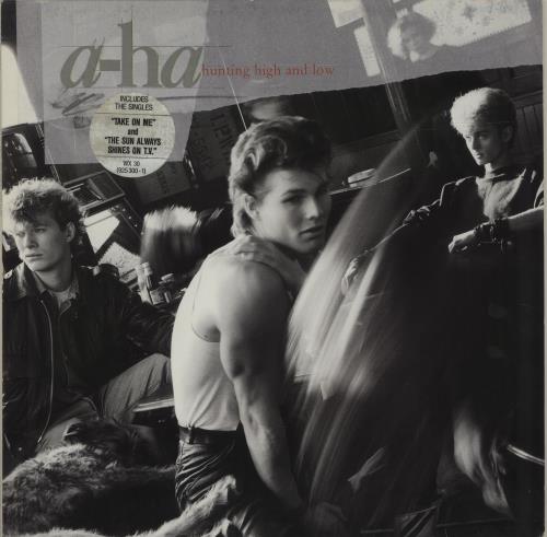A-Ha Hunting High And Low + Hype Sticker - EX vinyl LP album (LP record) UK AHALPHU38419
