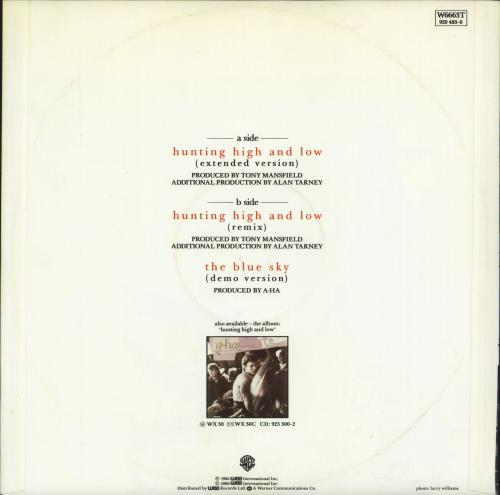 A-Ha Hunting High And Low + Poster 12" vinyl single (12 inch record / Maxi-single) UK AHA12HU788635