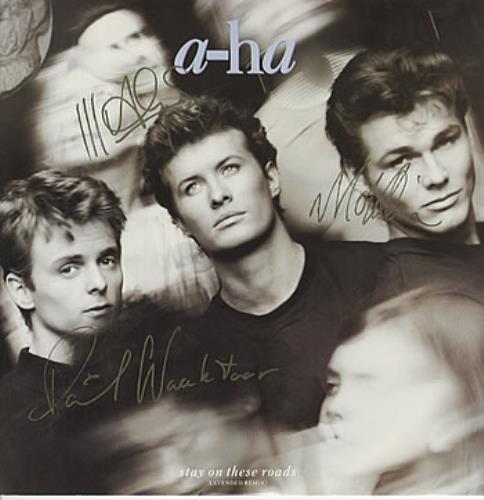 A-Ha Stay On These Roads - Fully Autographed 12" vinyl single (12 inch record / Maxi-single) UK AHA12ST320307