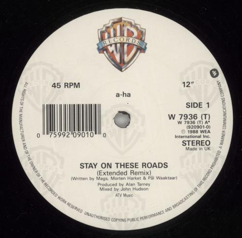 A-Ha Stay On These Roads 12" vinyl single (12 inch record / Maxi-single) UK AHA12ST19205
