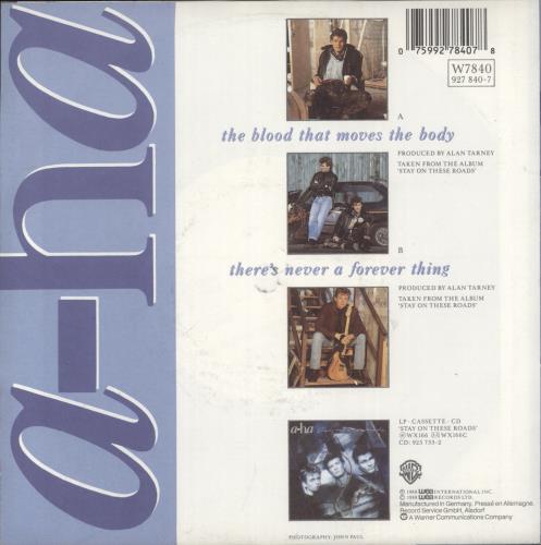A-Ha The Blood That Moves The Body 7" vinyl single (7 inch record / 45) UK AHA07TH38391