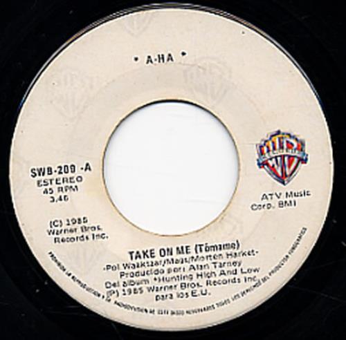 A-Ha Tomame 7" vinyl single (7 inch record / 45) Mexican AHA07TO326672