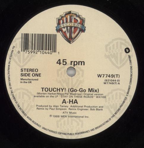 A-Ha Touchy! (Go-Go Mix) 12" vinyl single (12 inch record / Maxi-single) UK AHA12TO19208