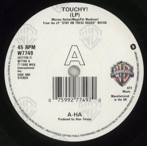 A-Ha Touchy! 7" vinyl single (7 inch record / 45) UK AHA07TO750263
