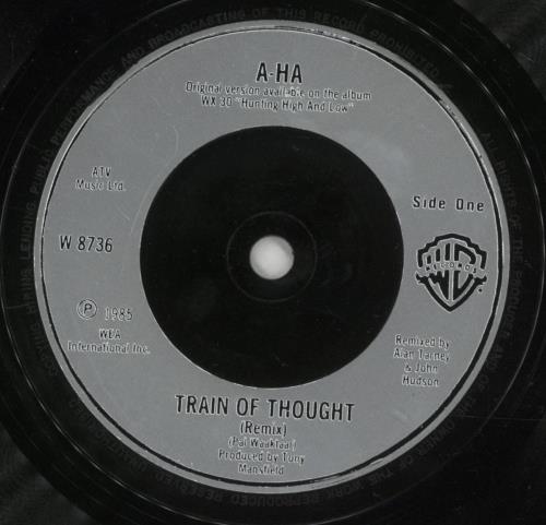 A-Ha Train Of Thought - Inj 7" vinyl single (7 inch record / 45) UK AHA07TR38401