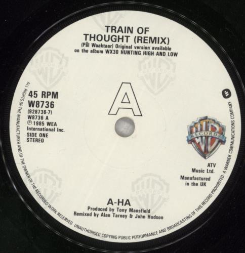 A-Ha Train Of Thought - Solid 7" vinyl single (7 inch record / 45) UK AHA07TR768952