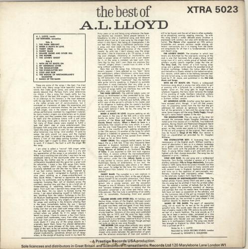 A.L. Lloyd The Best Of vinyl LP album (LP record) UK A4LLPTH703653