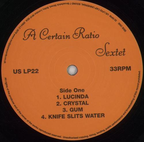 A Certain Ratio Sextet 2-LP vinyl record set (Double LP Album) UK CTR2LSE292934
