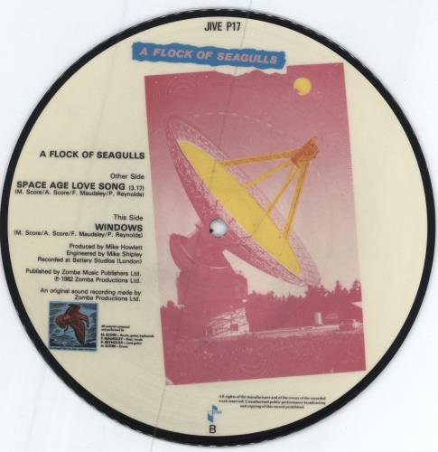 A Flock Of Seagulls Space Age Love Song 7" vinyl picture disc (7 inch picture disc single) UK FLK7PSP86930